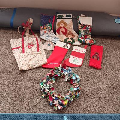 CHRISTMAS STOCKINGS, APRON AND MORE