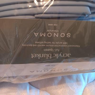 NEW TWIN SHEET SET AND MATTRESS COVER, NEW FULL/QUEEN BLANKET