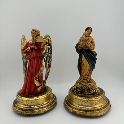 Vintage Gold Gilt Angel Rotating Music Box - ITALY