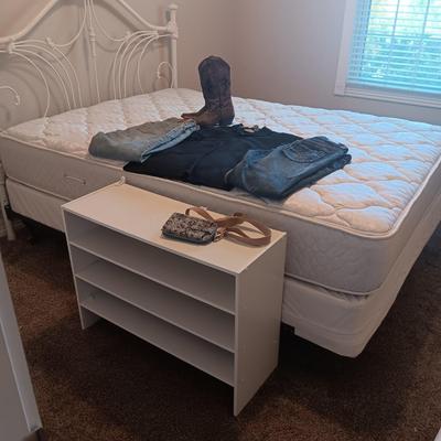 SHOE SHELF, VERA BRADLEY WALLET, MEN'S JEANS, SHIRT AND LADIES BOOTS