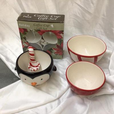 Xmas Lot of Bowls and Coffee Cups