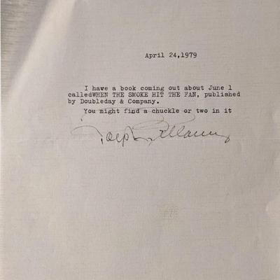 Pretty Women Ralph Bellamy signed letter