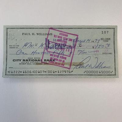 Paul Williams signed check