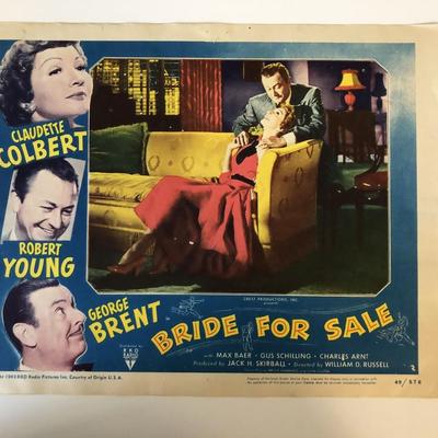 Bride for Sale original 1949 vintage lobby card