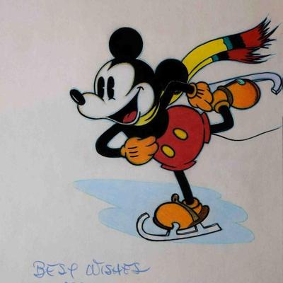 Walt Disney original Mickey Mouse signed drawing