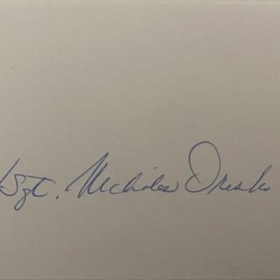 WWII Medal of Honor Master Sgt. Nicholas Oresko original signature