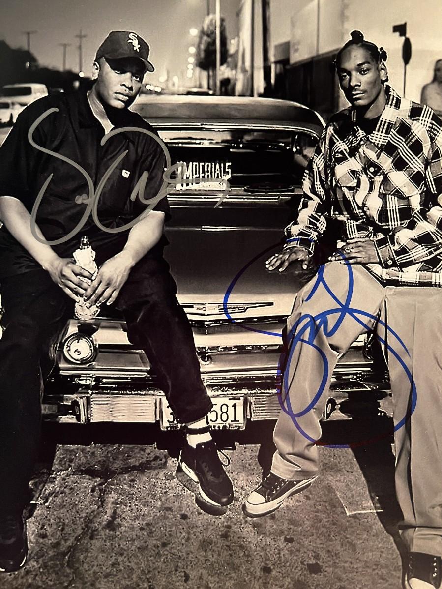 Rappers Snoop Dogg and Dr. Dre signed photo | EstateSales.org