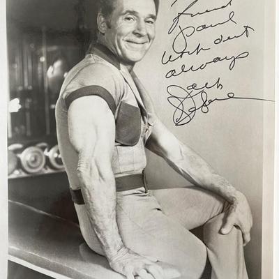Exercise host Jack Lalanne signed photo.