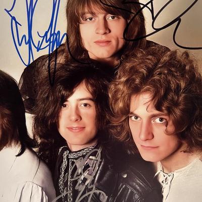Led Zeppelin band signed photo