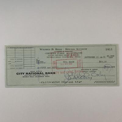 The Incredible Hulk Bill Bixby signed check