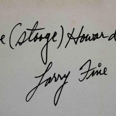Moe Howard &
Larry Fine signature slip 