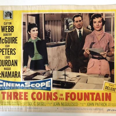 Three Coins in the Fountain original 1954 vintage lobby card