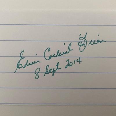 Cardinal Edwin Frederick O'Brien original signature
