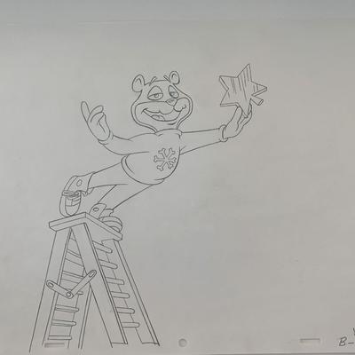 Super Sugar Crisp cereal bear original ad sketch designed by Robert "Bob" Irwin