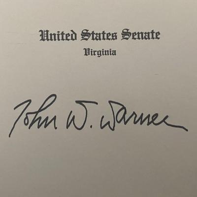 Virginia  Senator John Warner original signature