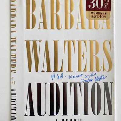 Barbara Walters signed book cover