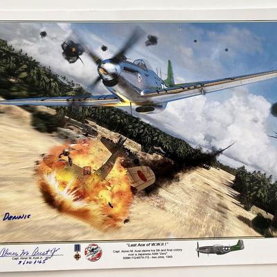 WW2 Flying Ace Abner M. Aust Signed Photo
