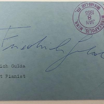 Concert Pianist Friedrich Gulda signed 1955 cover
