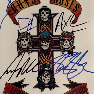 Guns N Roses band signed photo