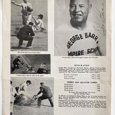 George Barr signed vintage baseball magazine page