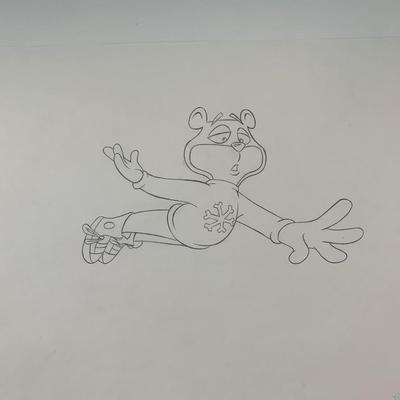Super Sugar Crisp cereal bear original ad sketch designed by Robert "Bob" Irwin