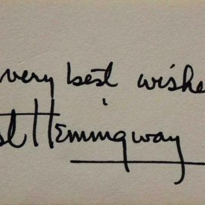 Ernest Hemingway signature slip