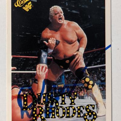 Dusty Rhodes Signed WWF Trading Card