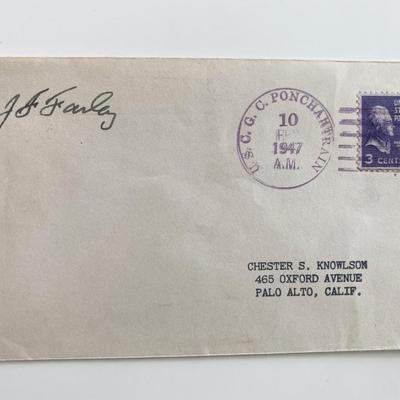 WWII Admiral J.F. Farley Signed Cover