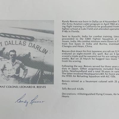 Randy Reeves Signed Bio Page