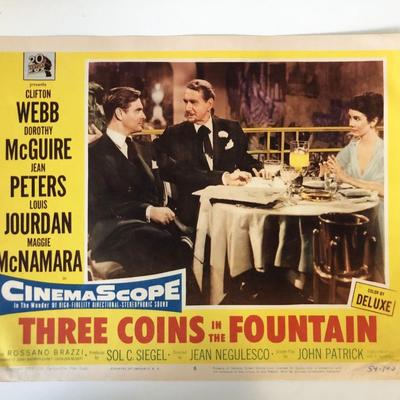 Three Coins in the Fountain original 1954 vintage lobby card