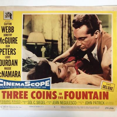Three Coins in the Fountain original 1954 vintage lobby card