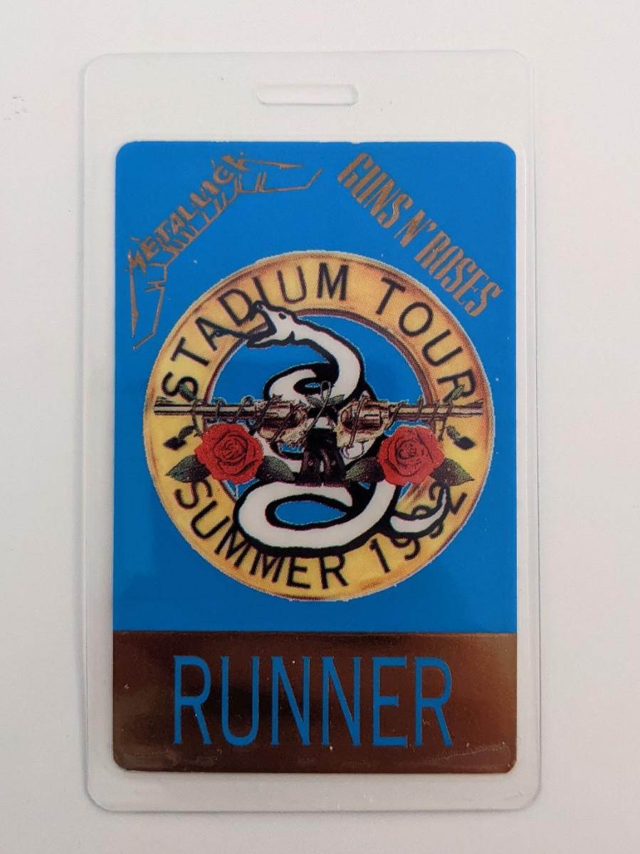 Metallica authentic 1992 Laminated Backstage Pass Stadium Tour Guns N ...