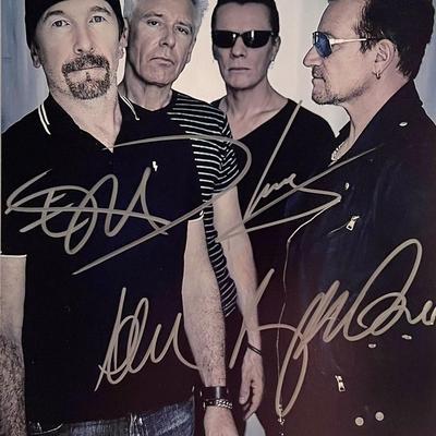 U2 band signed photo