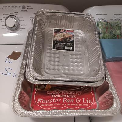 DISPOSABLE DINNERWARE, NAPKINS AND FOIL COOKING PANS