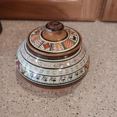 ANTIQUE SETH THOMAS 8 DAY HALF HOUR STRIKE AND A TRINKET BOX
