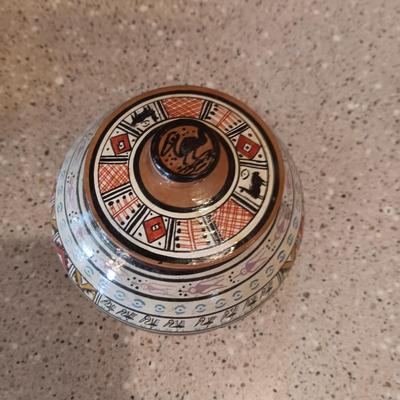 ANTIQUE SETH THOMAS 8 DAY HALF HOUR STRIKE AND A TRINKET BOX