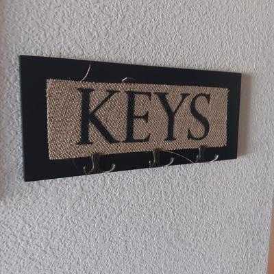 HALL MIRROR WITH HOOKS PLUS A KEY HOLDER
