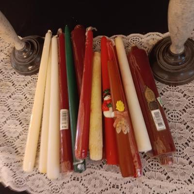 TAPERED CANDLES AND CANDLESTICKS