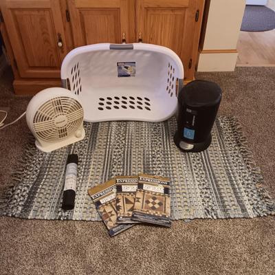 SMALL SIMPLE HUMAN WASTE CAN, WALL PAPER BORDER, THROW RUG AND MORE