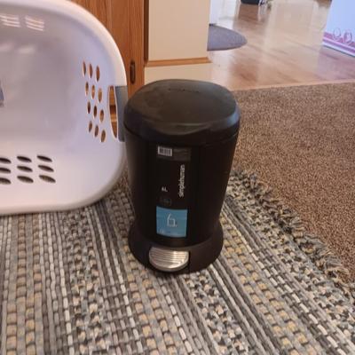 SMALL SIMPLE HUMAN WASTE CAN, WALL PAPER BORDER, THROW RUG AND MORE