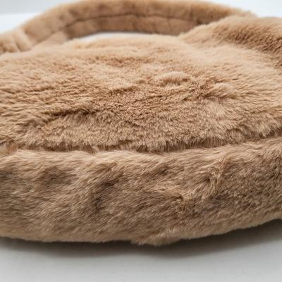 NWT Gilda Paris Beige Faux Fur Pouch Purse