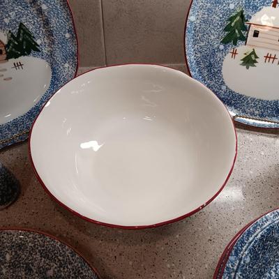 HUGE SET OF HOLLY MOUNTAIN LODGE DINNERWARE (Just in time for the holidays)