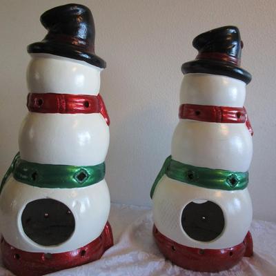 2 ceramic snowmen