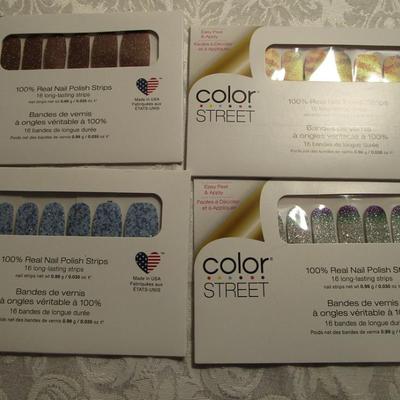 4 pkg 100% real nail polish strips, Color Street