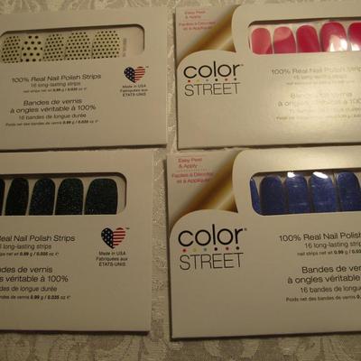 4 pkg 100% real nail polish strips, Color Street