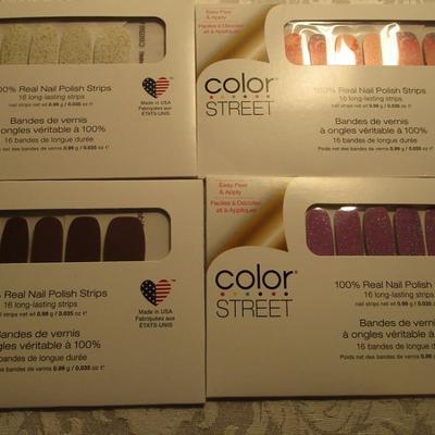 4 pkg 100% real nail polish strips, Color Street