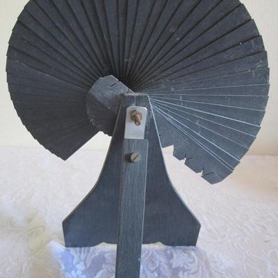 Vintage Slate decorative fan sculpture with dragon sculpted on it