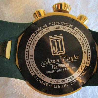 Jason Taylor for Invicta Reserve collection Green JT Venom Gen II, Quartz Chonograph Watch Model 29718, Limited Edition #81 of 999