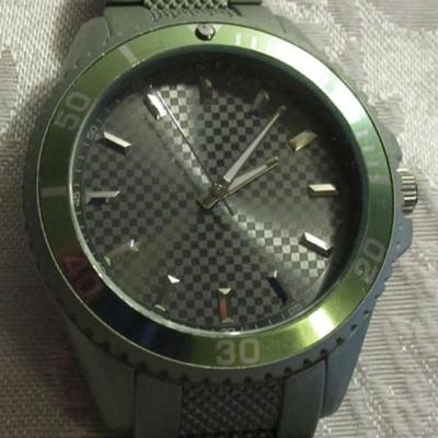 INC men's green high-impact sports watch, 46 MM