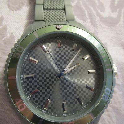 INC men's green high-impact sports watch, 46 MM